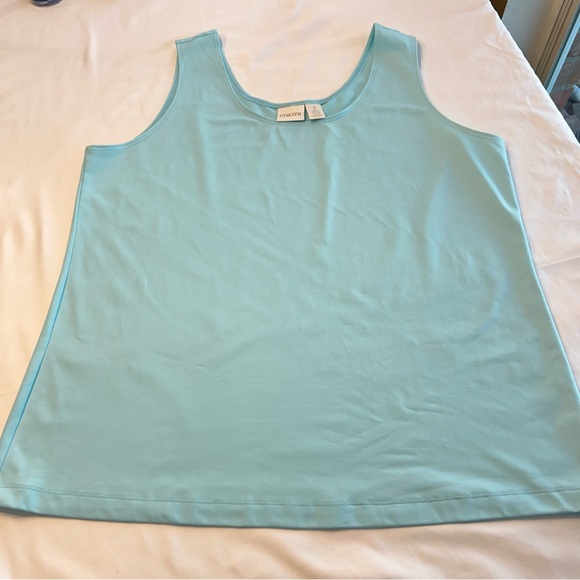 Chicos Women’s Aqua Sleeveless Tank Top Relaxed Fit Sz 3 - Picture 7 of 12